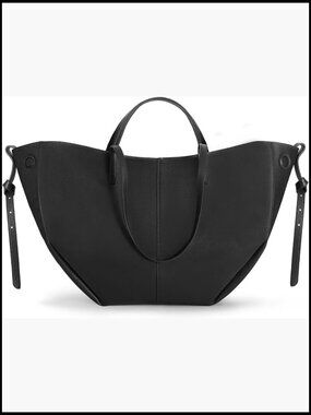 Premium Leather Winged Tote Bag Convertible Shoulder Handbag Spacious Work